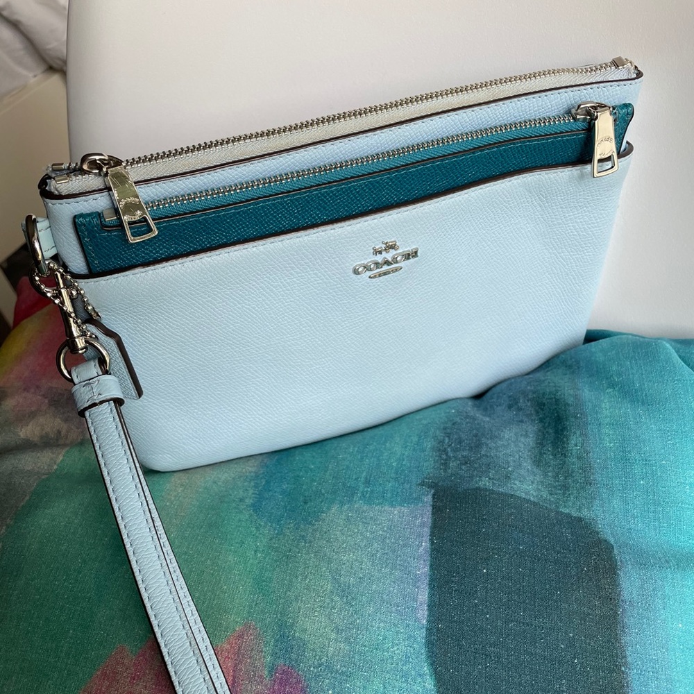 Coach wristlet double pouch